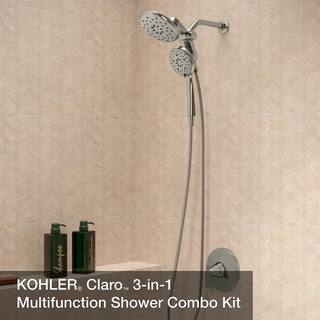 KOHLER Claro 1-Spray Dual Wall Mount Fixed and Handheld Shower Head 1.75 GPM in Vibrant Brushed Nickel R30236-G-BN