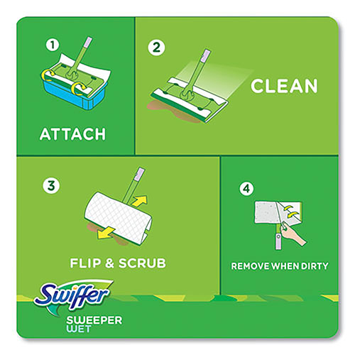 Procter and Gamble Swiffer Sweeper TRAP + LOCK Wet Mop Cloth | 8 x 10， White， Open Window Scent， 38