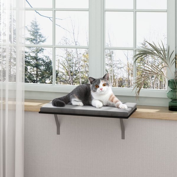 Coziwow by Jaxpety Window Seat Perch Sill Cat Bed， Grey