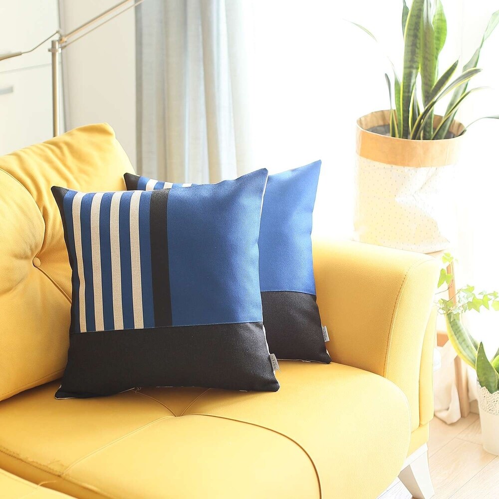 Blue and Black Printed Pillow Covers