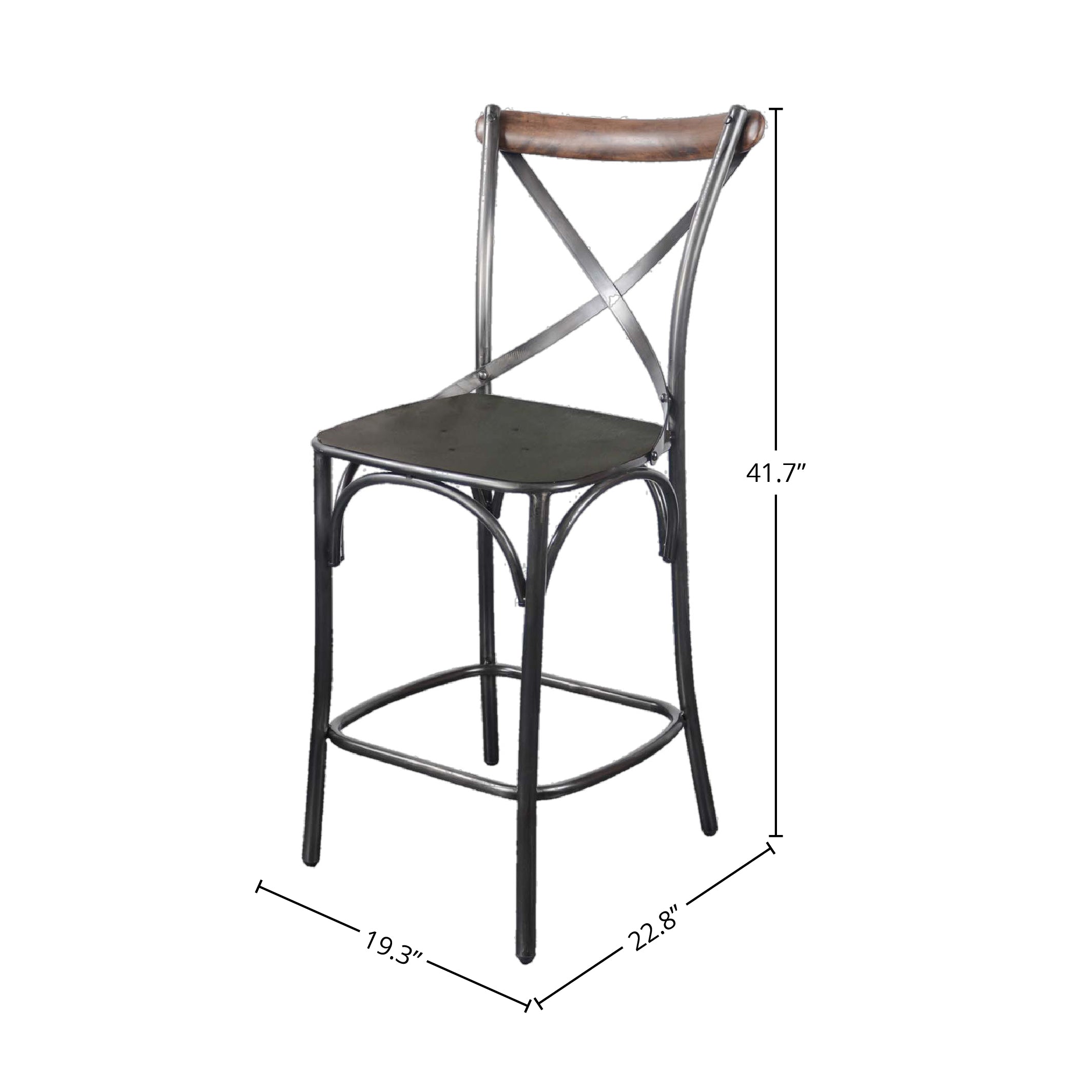 Metal Crossback Counter Stool