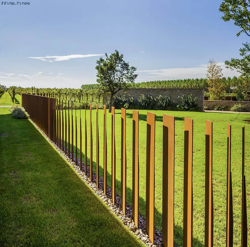 Garden planter with decorative screen corten steel fence garden privacy screen