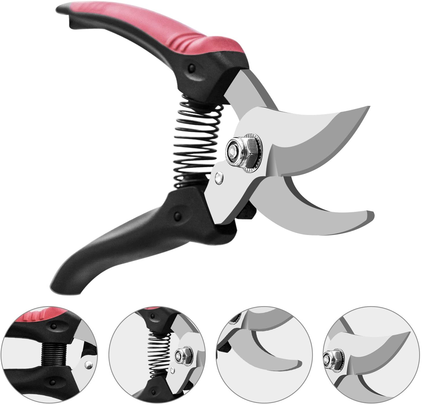 Pruning Shears, JEOutdoors Professional High Carbon Alloy Steel Sharp Blade Bypass Hand Pruner, Tree Trimmer, Garden Shears