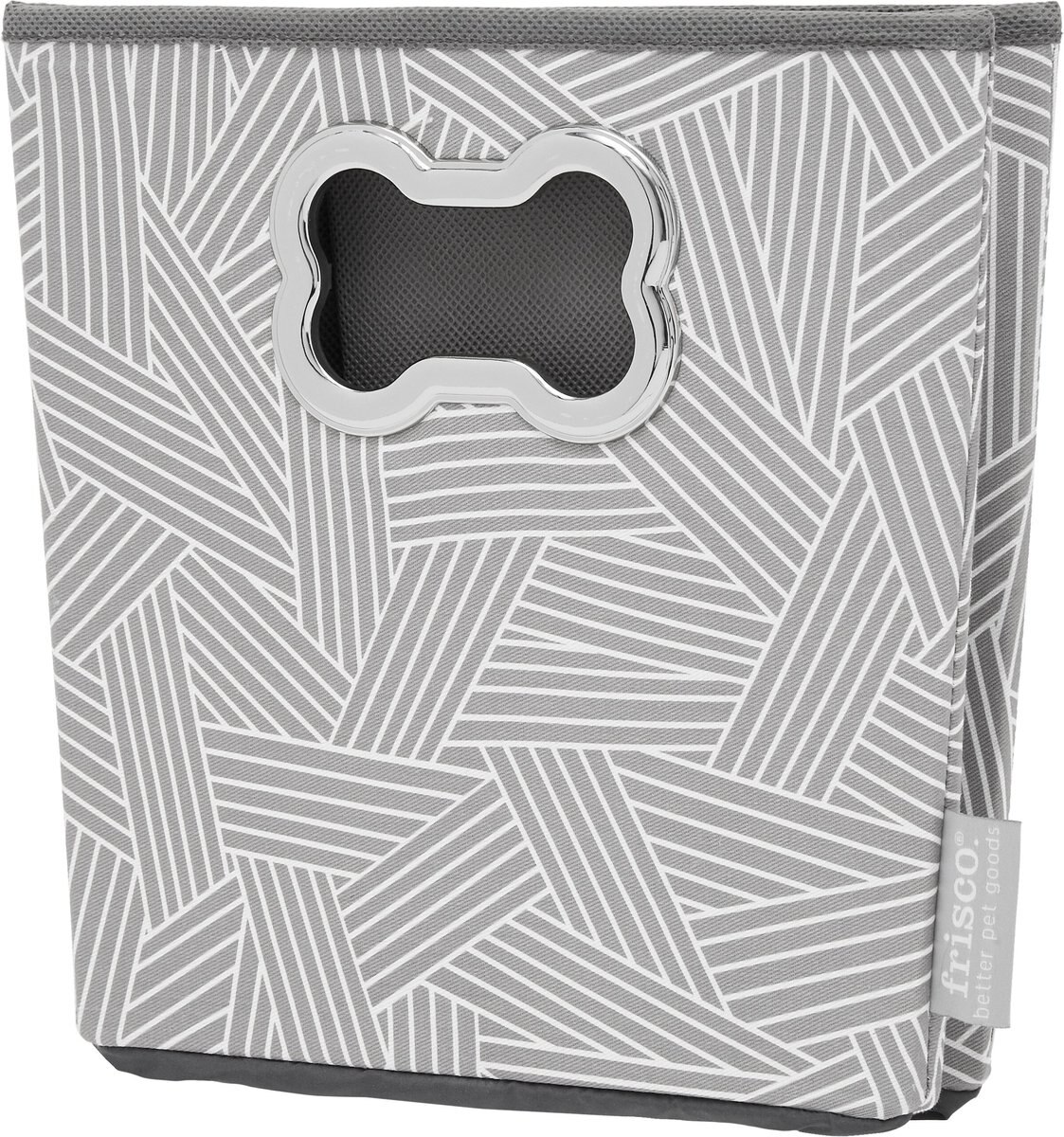 Frisco Rectangle Collapsible Pet Toy Storage Bin， Gray Basket Weave