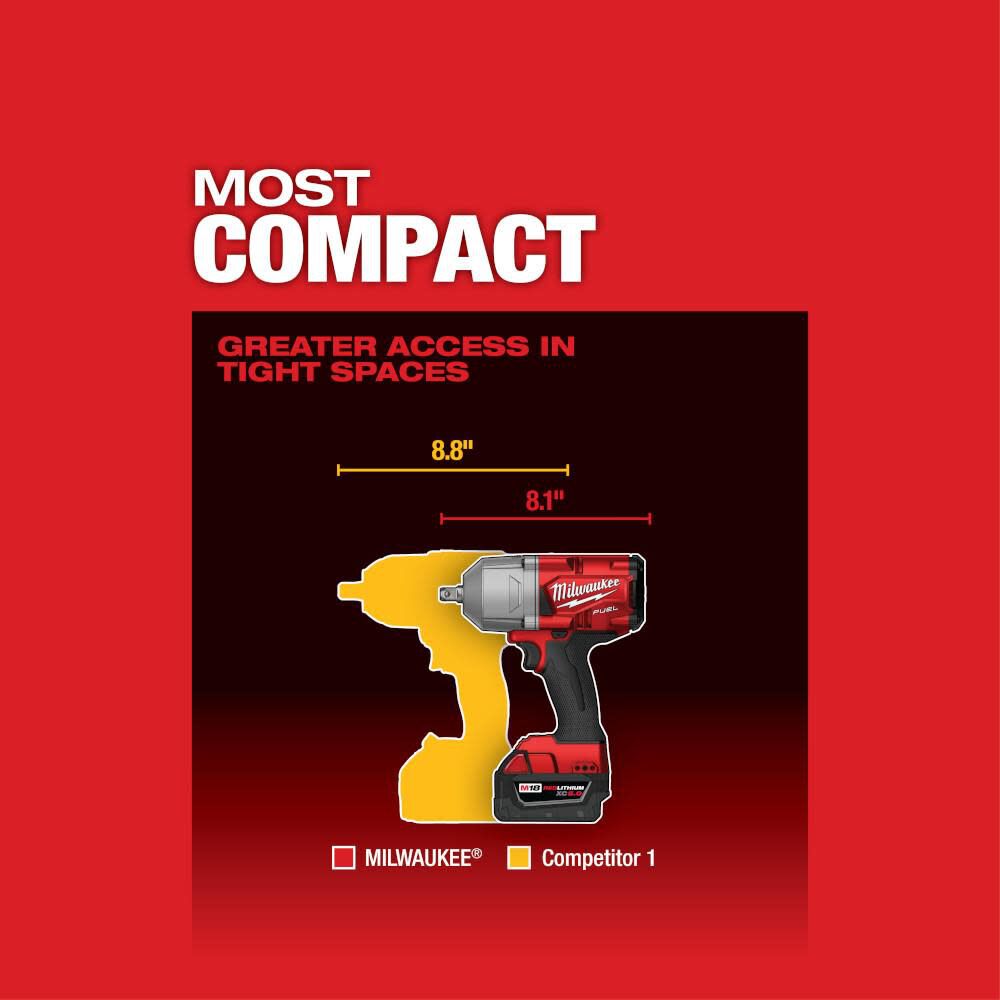 MW M18 FUEL 1/2 in. High Torque Impact Wrench with Pin Detent 2766-20 from MW