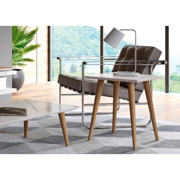 Square Utopia High End Table Off White Manhattan Comfort