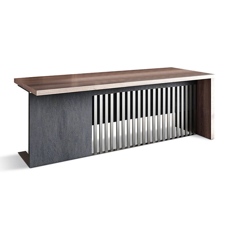 AFTAN Reception Desk Left Panel 180cm - Warm Oak & Black