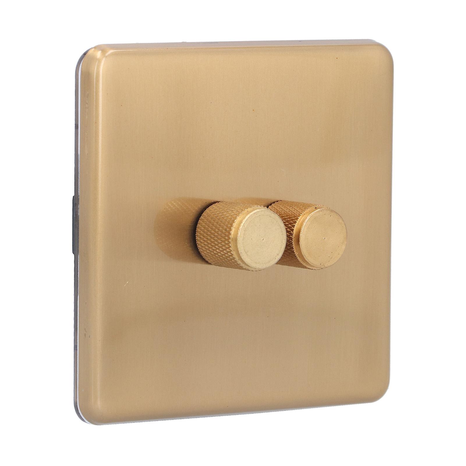 Dimmer Light Switches Elegant Scratch Proof Durable Brushed Brass Switch For Home Use Ac220vdual Dimming