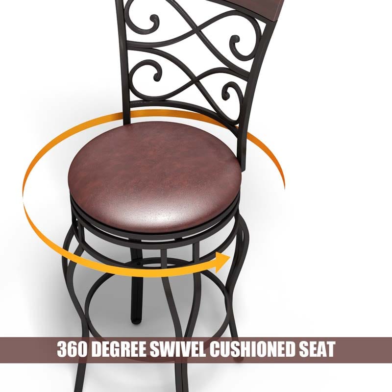 2-Pack 360 Degree Swivel Bar Stools with Back, 30