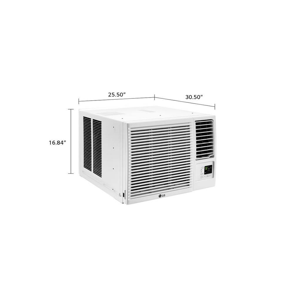 LG 23000 BTU 230208-Volt Window Air Conditioner Cools 1400 sq. ft. with Cool and Heat Wi-Fi Enabled in White LW2423HRSM