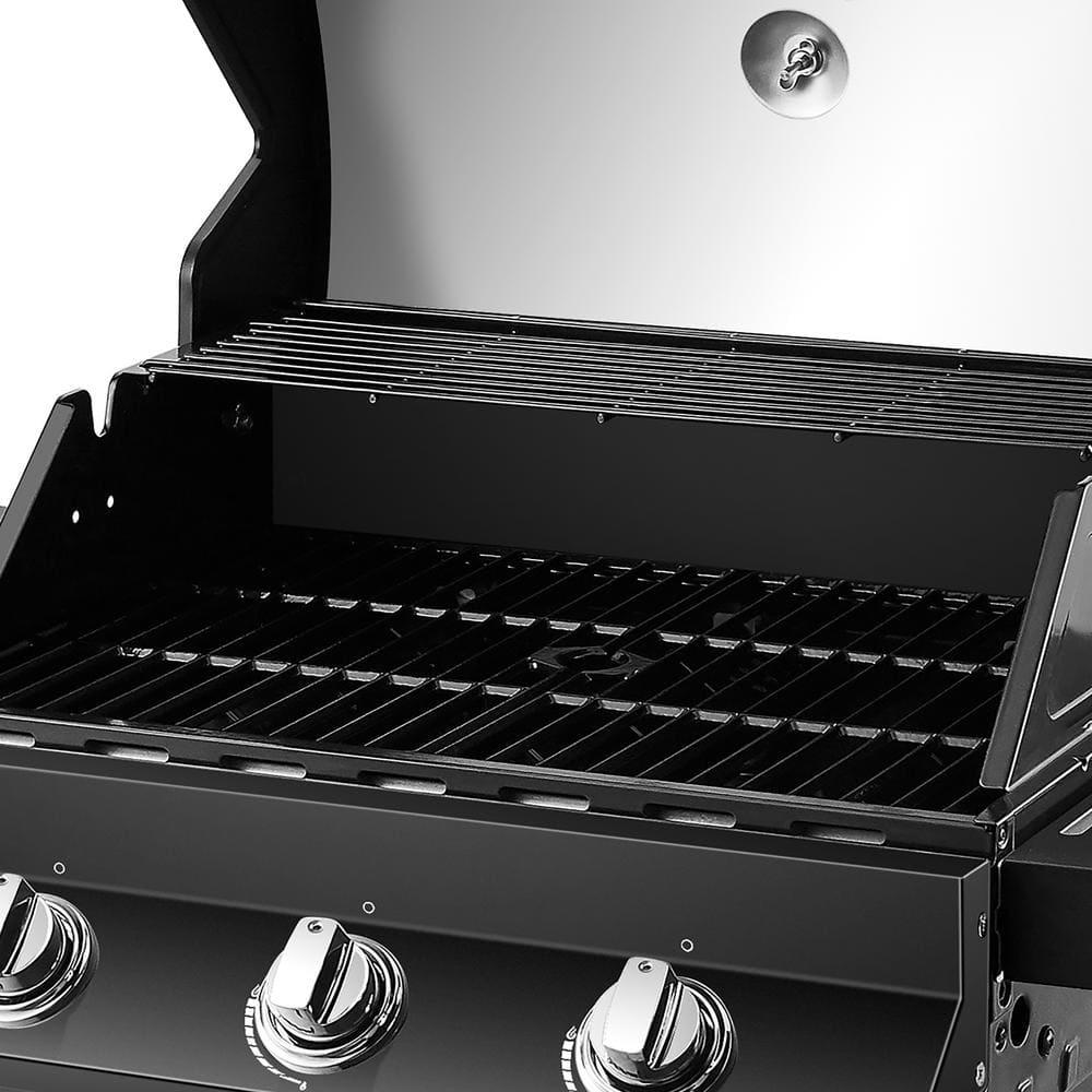 DynaGlo Premier 3Burner Natural Gas Grill in Black with Folding Side Tables