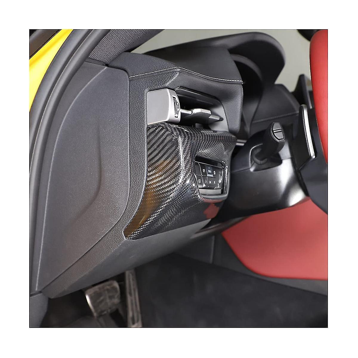 Car Headlight Switch Decorative Frame Sticker Carbon Fiber For 2019-2022 Interior Accessories