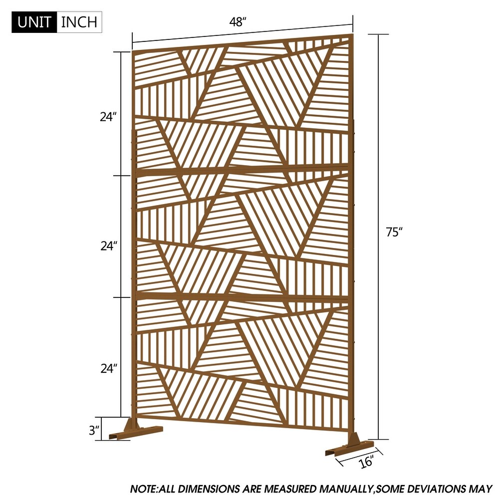 Metal Privacy Screen Wall Decoration Free Standing 6.3 ft. H X 4 ft. W