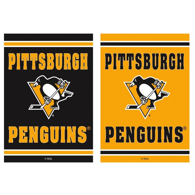 Embossed Suede Flag Gdn Size Pittsburgh Penguins