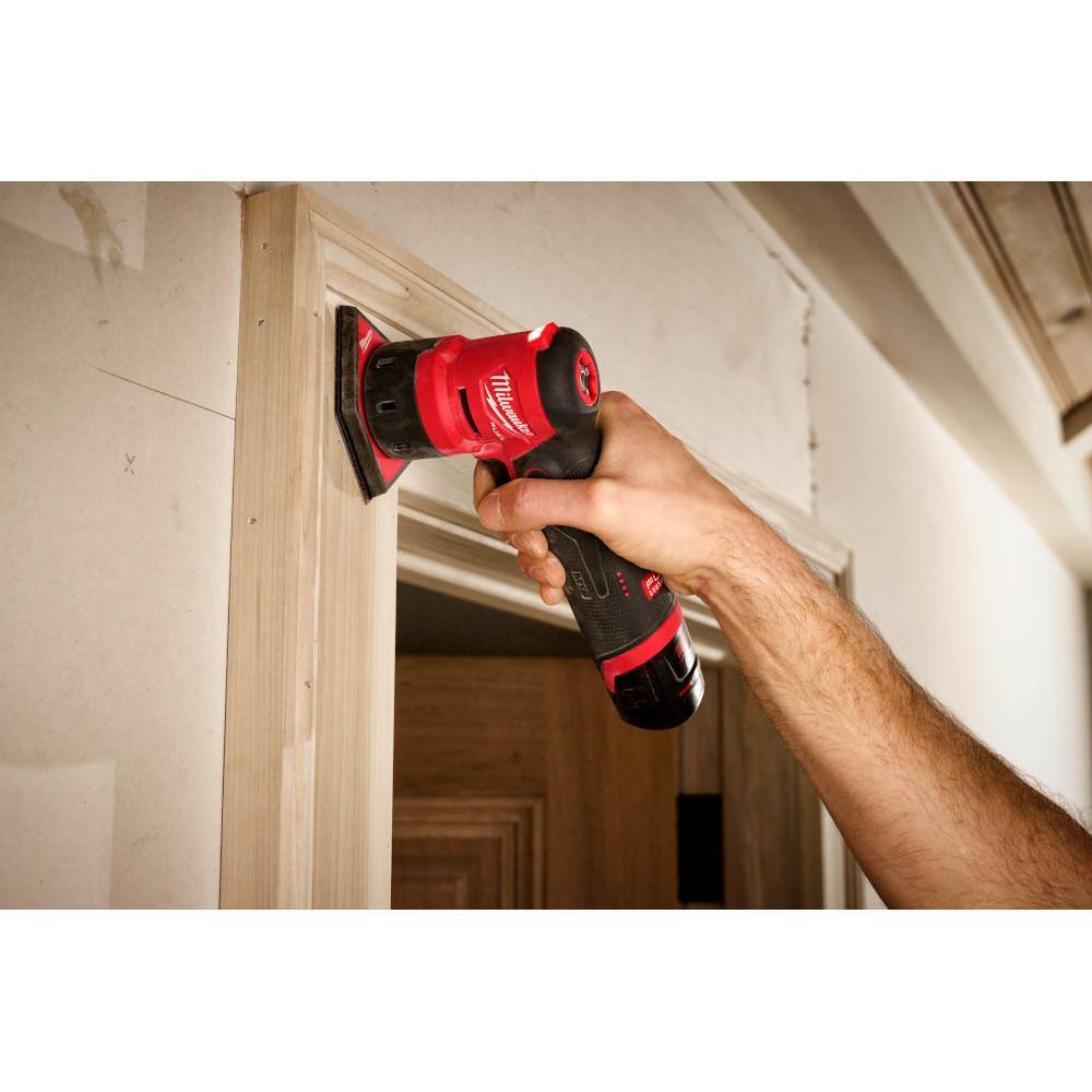 MW M12 FUEL 12-Volt Lithium-Ion Brushless Cordless Orbital Detail Sander wXC 4.0 Ah Battery Pack 2531-20-48-11-2440