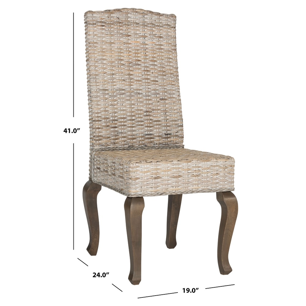 SAFAVIEH Milos White Washed Dining Chair (Set of 2)