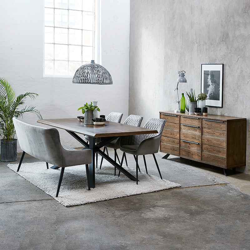 ARNO Dining Table 160cm - Brown & Black