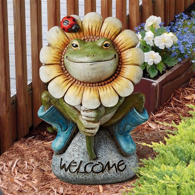 Design Toscano Flowery Frog Garden Welcome Statue Multicolored