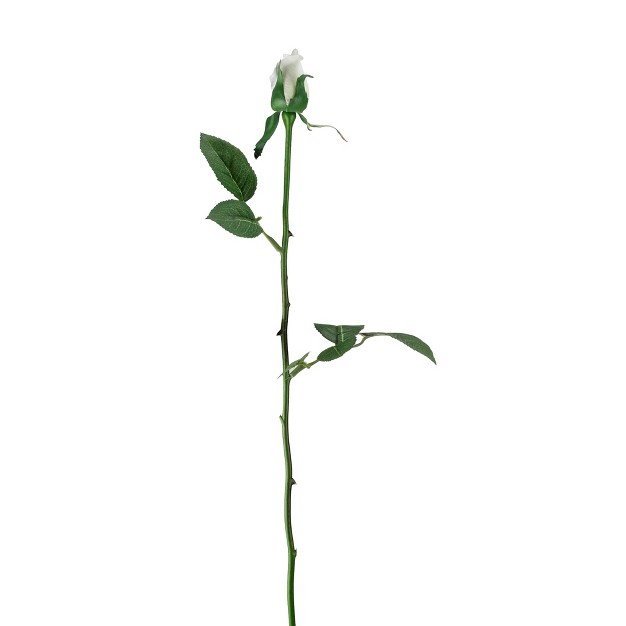 White Single Budding Artificial Spring Rose Pick