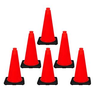 Vanity Art 18 in. Orange PVC Non-Reflective Safety Cone with Black Base (Pack of 6) VA18NRSC