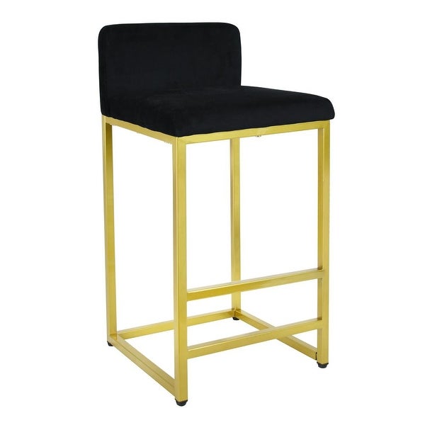 2pcs Counter Height Upholstered Bar Stools with Backrest