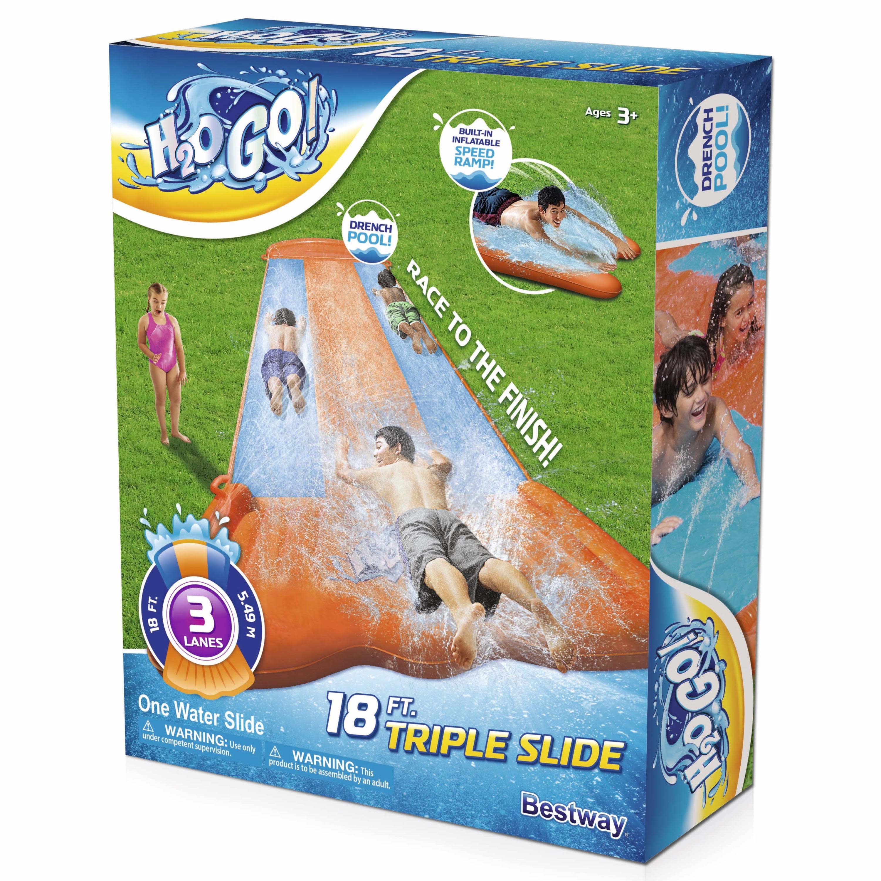 H2OGO! 18' Triple Lane Water Slide with Ramp