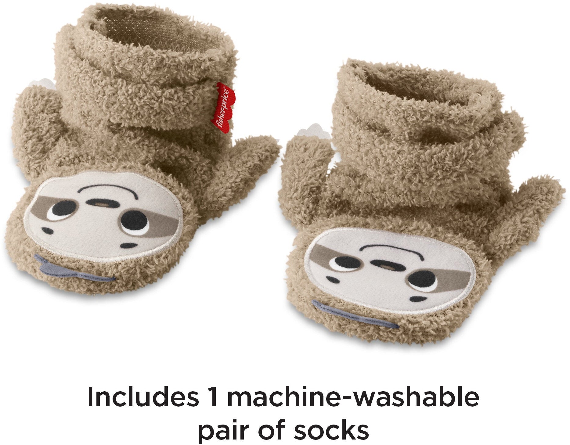 Fisher-Price Sloth Activity Socks， Pair Of Wearable Baby Toys