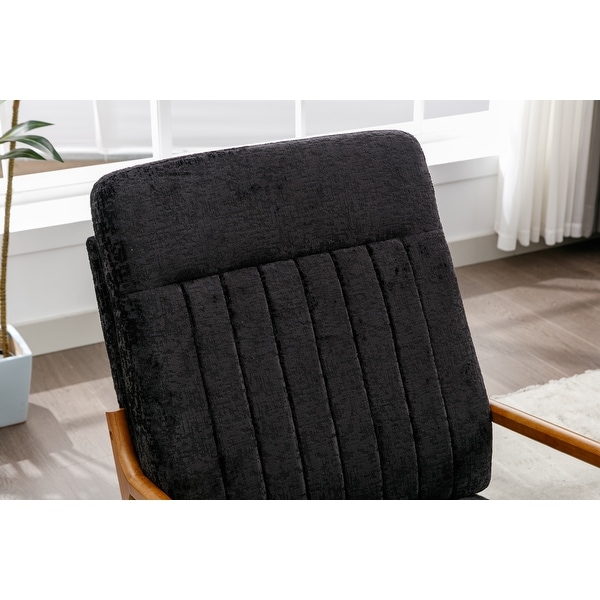 Wood Frame High Back Armchair， Modern Accent Chair Arm Chair for Living Room with Removable Cushion Fabric Lounge Chairs