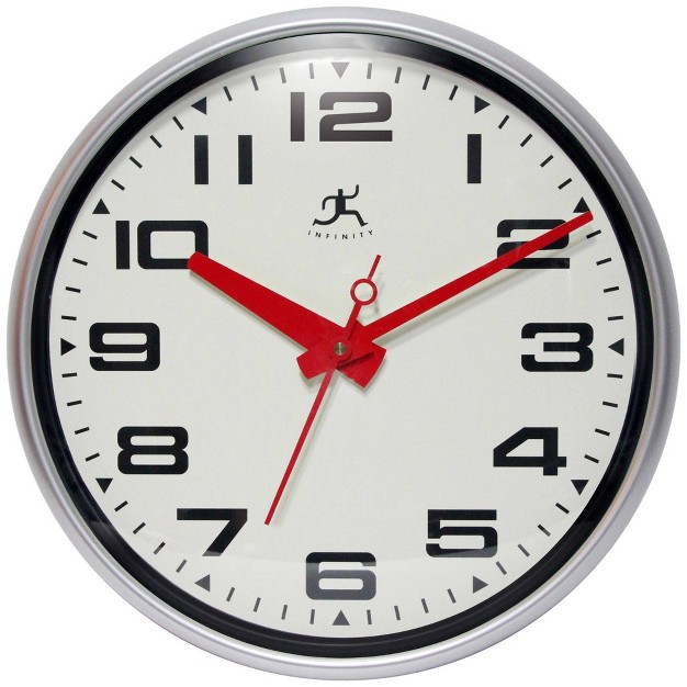 Lexington Avenue Wall Clock Matte Silver Infinity Instruments