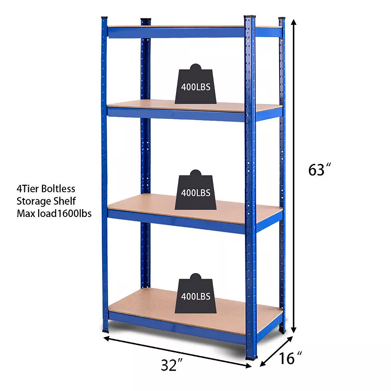 Adjustable Heavy Duty 4 Level Garage Tool Shelf Storage