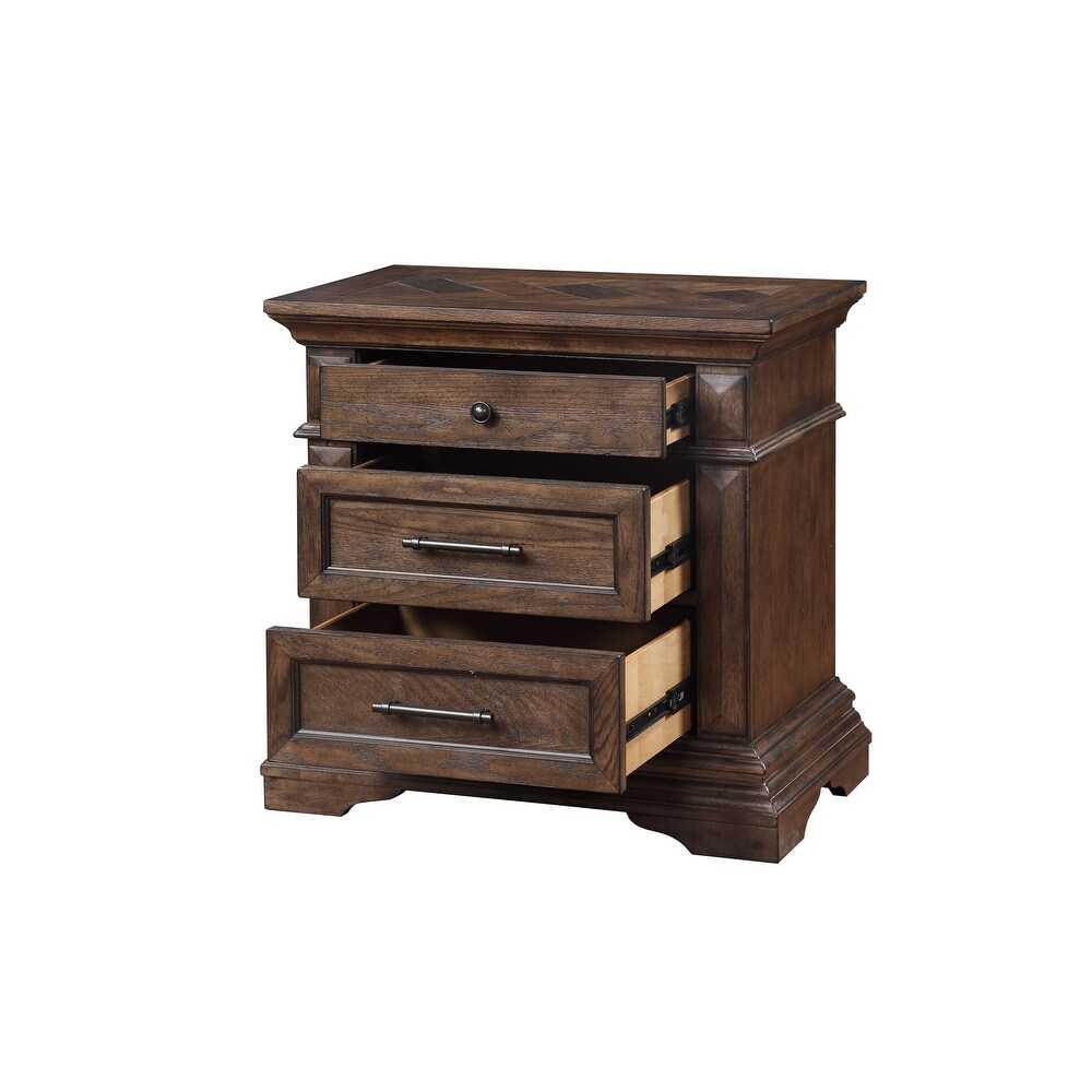 New Classic Furniture Teagan Walnut 3 Drawer Nightstand