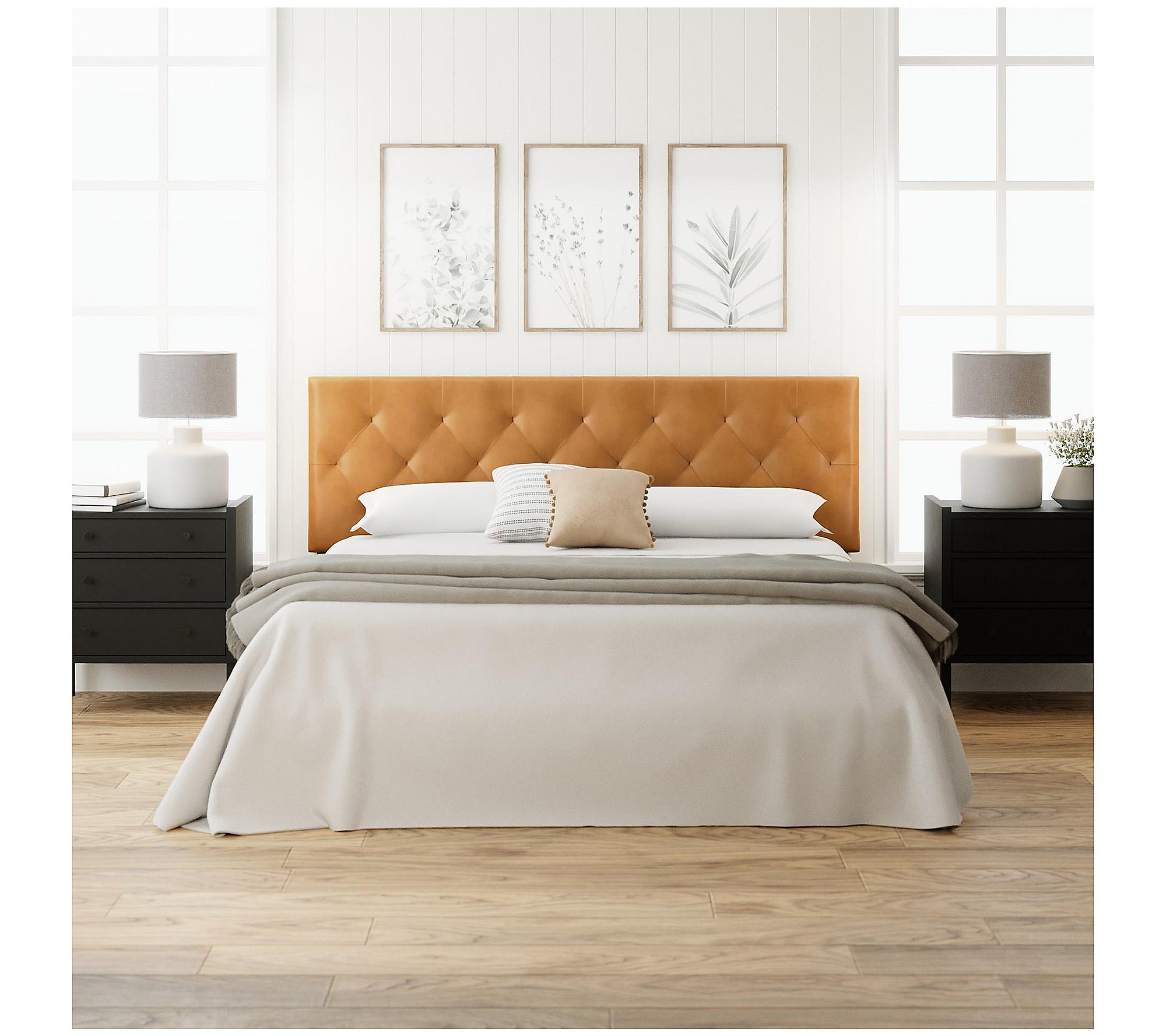 Avery Adjustable Faux Leather Queen Headboard