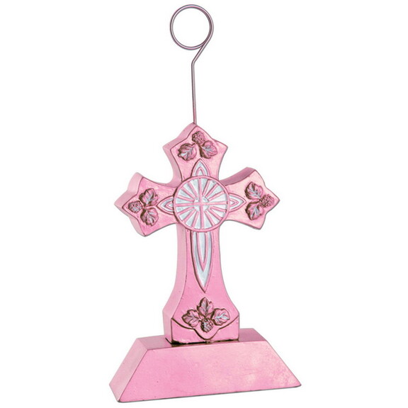 Beistle 50859 P Cross Photo/Balloon Holder  pink  ...