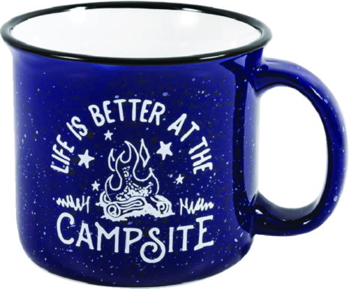 Camco 53387 Ceramic Mug  14 oz.  Blue Campfire