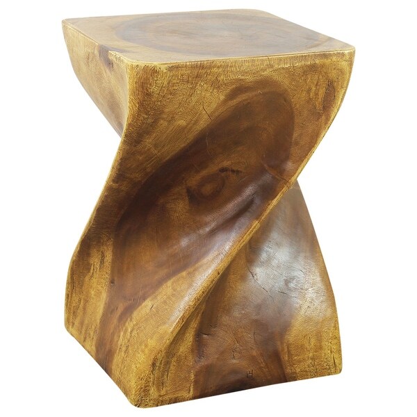 Haussmann? Big Twist Wood Stool Table 14 in SQ x 20 in H Oak Oil - 14