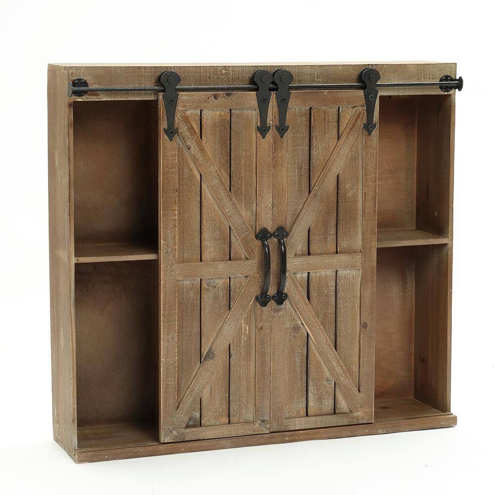 LuxenHome Wood Farmhouse Storage Wall Cabinet WHIF772