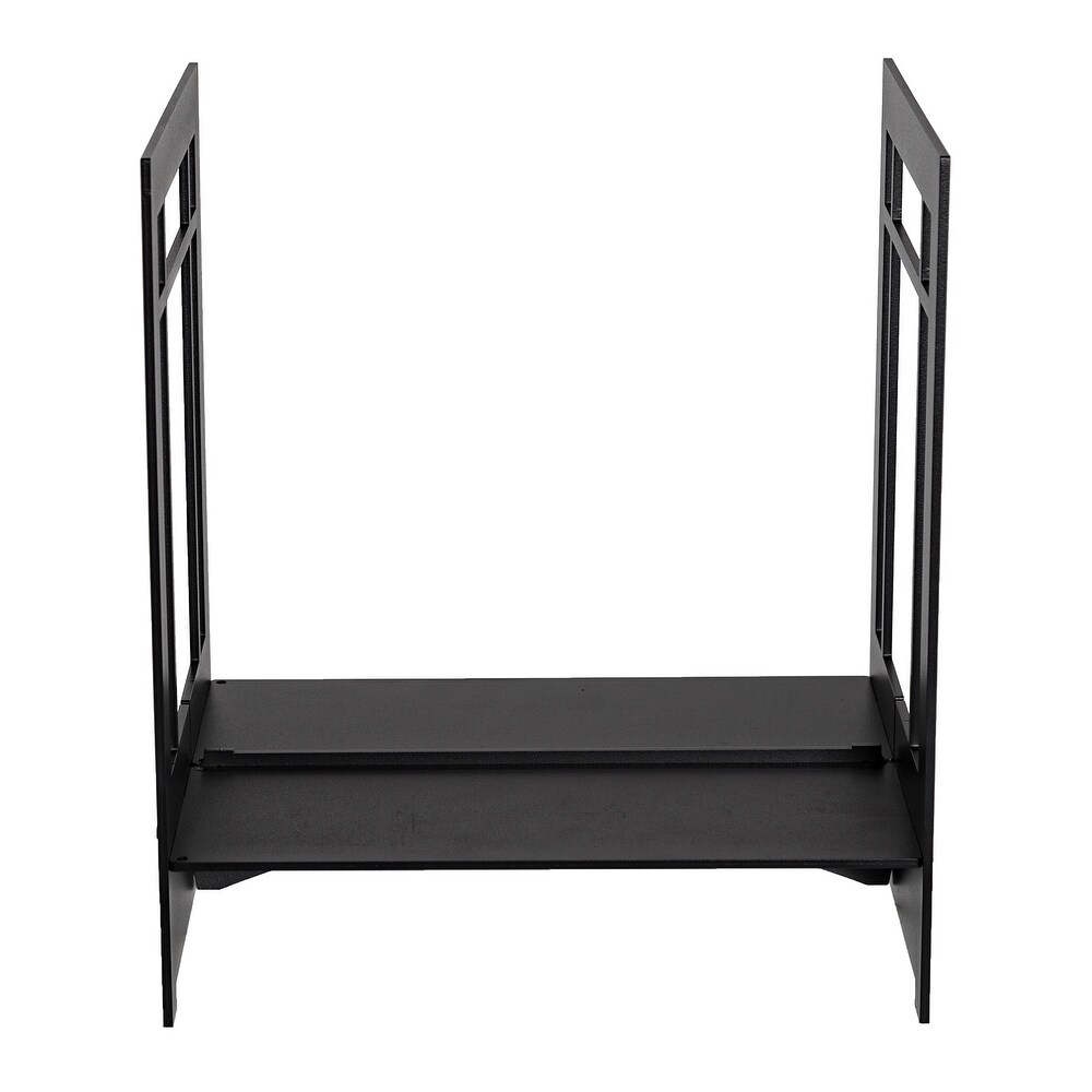 Design Specialties Craftsman Dark Pewter Steel Fireplace Log Basket