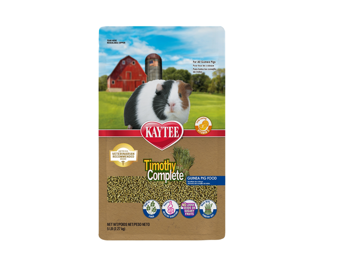 Kaytee Timothy Complete Guinea Pig Food， 5 lb. Bag - 100036976