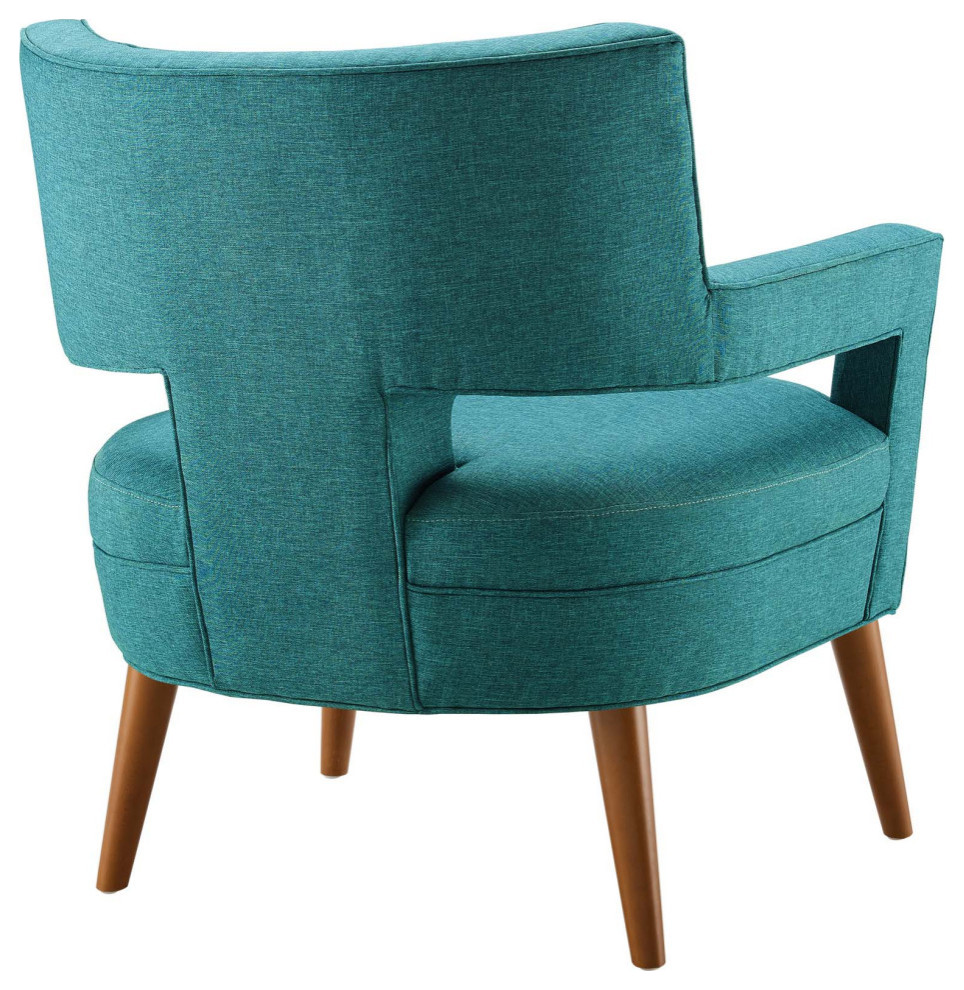 Eliana Teal Upholstered Fabric Armchair   Midcentury   Armchairs And Accent Chairs   by Peachtree Fine Furniture  Houzz