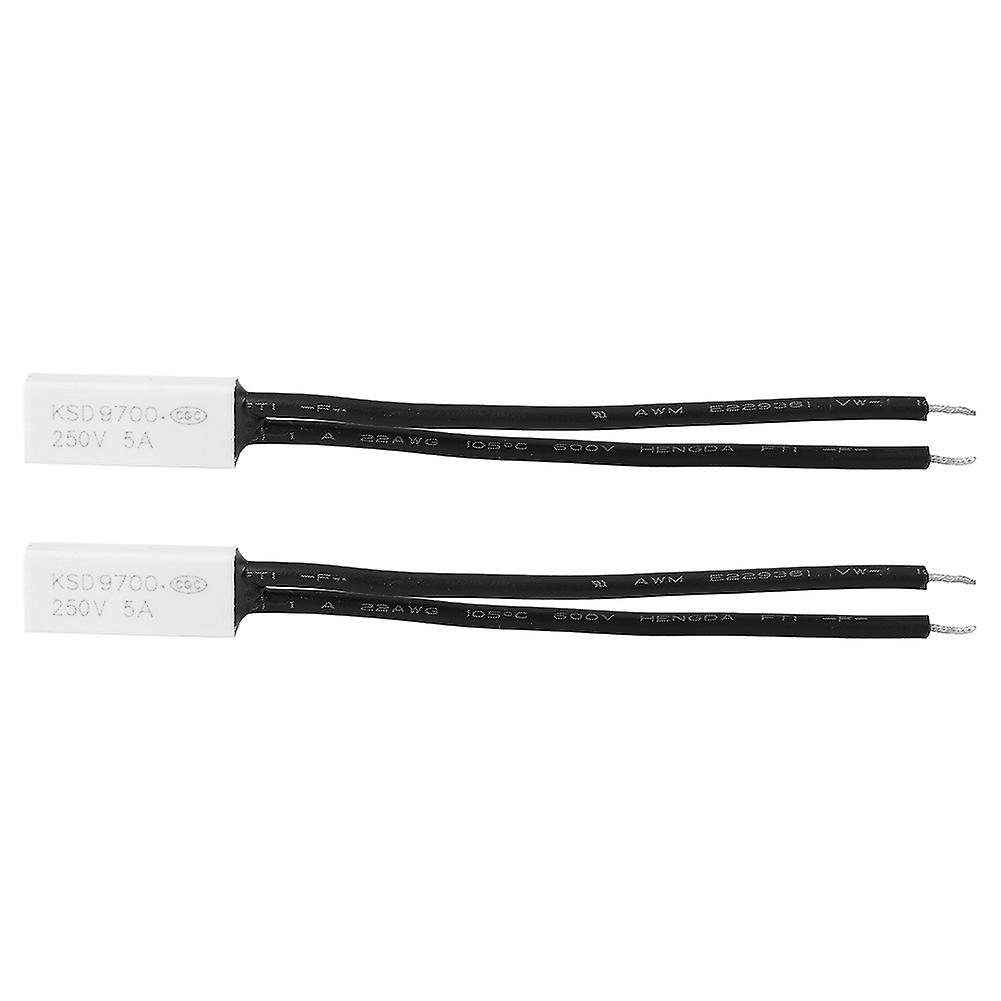 2pcs Ksd9700 Normally Closed Temperature Control Switch Thermal Protector Plastic Probe70