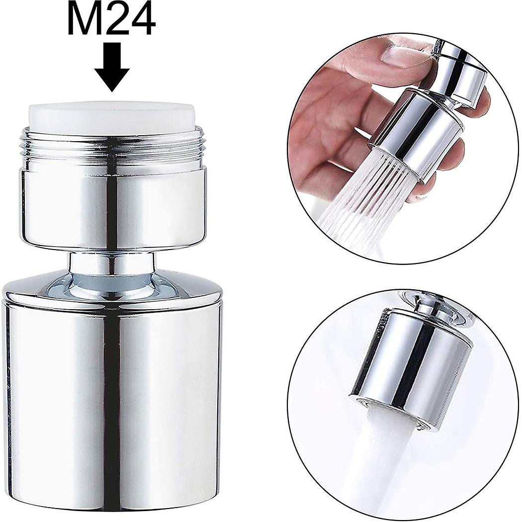 Kitchen Tap Aerator 360 Degree Rotate Swivel Faucet End Diffuser 24mm M24 Male Thread Adapter Chrome Water Faucet Aerator