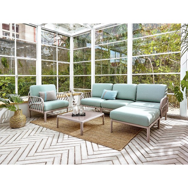 Laurel Outdoor Corner Seat With Cushion Gray seafoam Lagoon