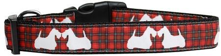 Red Plaid Scottie Pups Nylon Cat Safety Collar