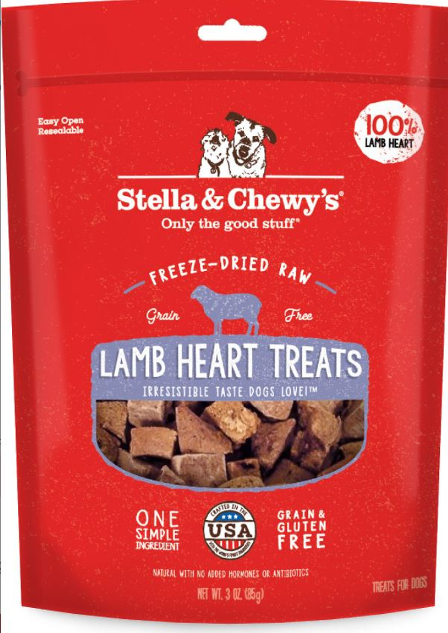 Stella and Chewy's Freeze-Dried Raw Lamb Heart Dog Treats， 3 Oz.