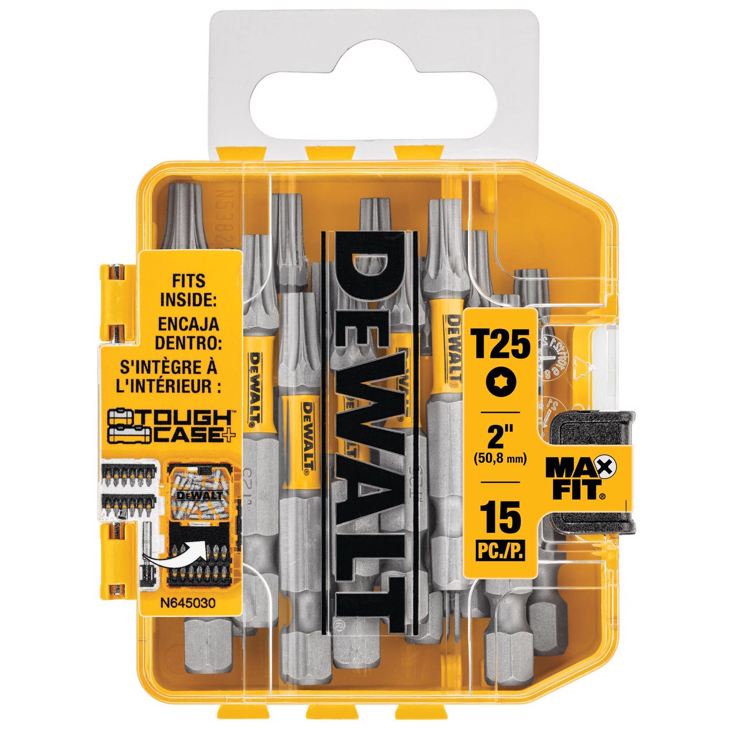 DW Max Fit Torx T-25 X 2 in. L Screwdriver Bit Set S2 Tool Steel 15 pc