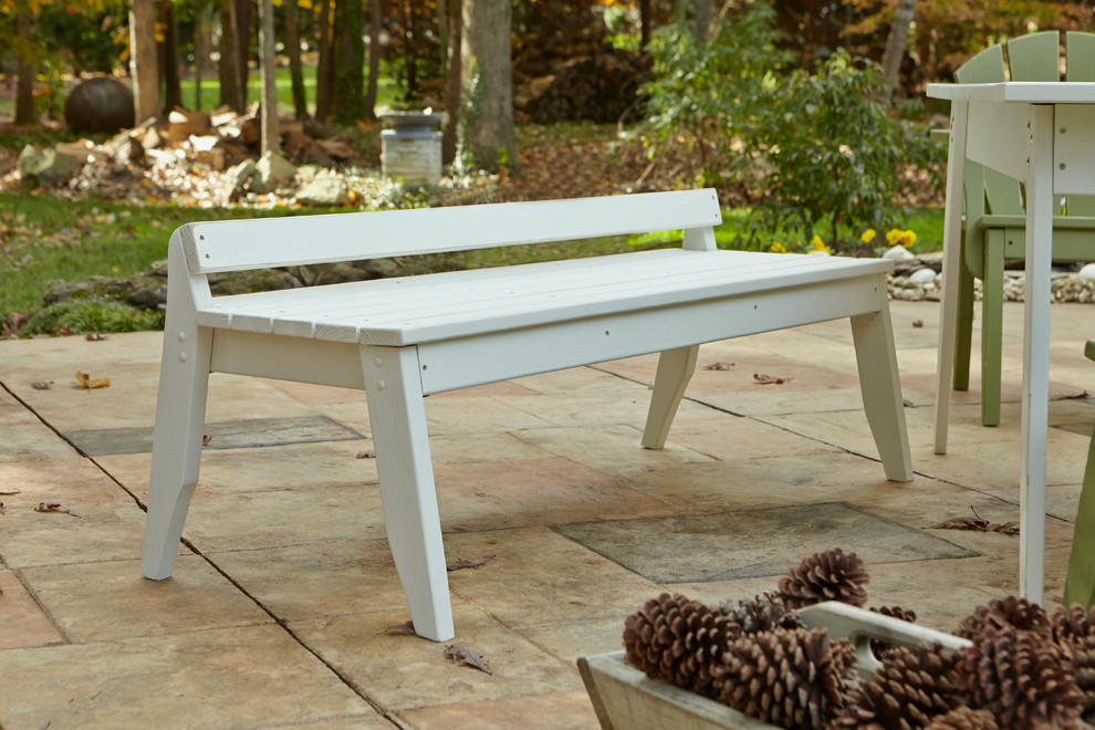 Plaza 3 Seat Bench No Back  Natural   Contemporary   Outdoor Benches   by uwharrie chair  Houzz