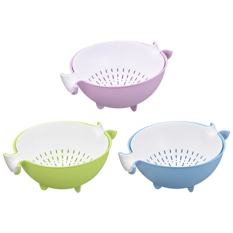 Kitchen Strainer Colander 3PCS， Plastic Food Strainer