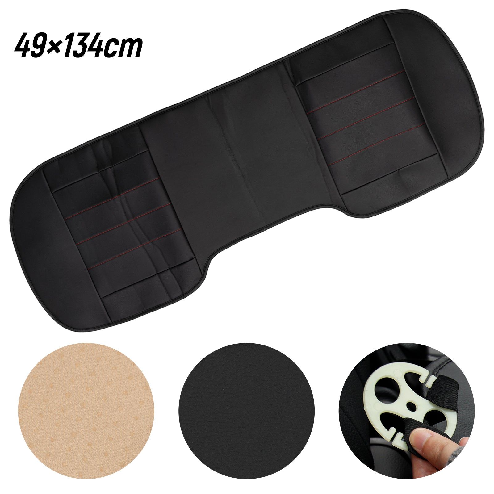 Car Rear Row Seat Cushion Cover Pad PU Leather Protector Full Surround Waterproof Universal