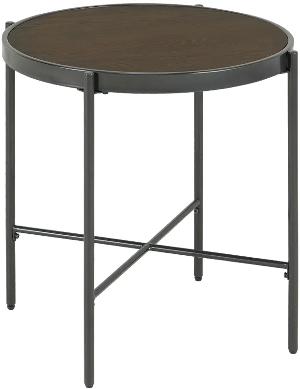 Vienna Black and Brown Wood End Table