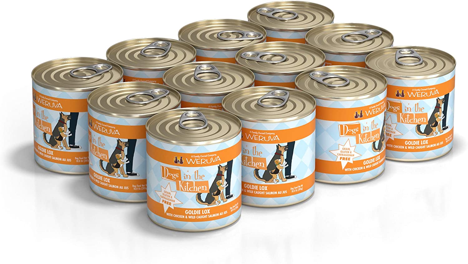 Weruva Dogs in the Kitchen Goldie Lox with Chicken and Wild Caught Salmon Au Jus Grain-Free Canned Dog Food 10-oz can case of 12